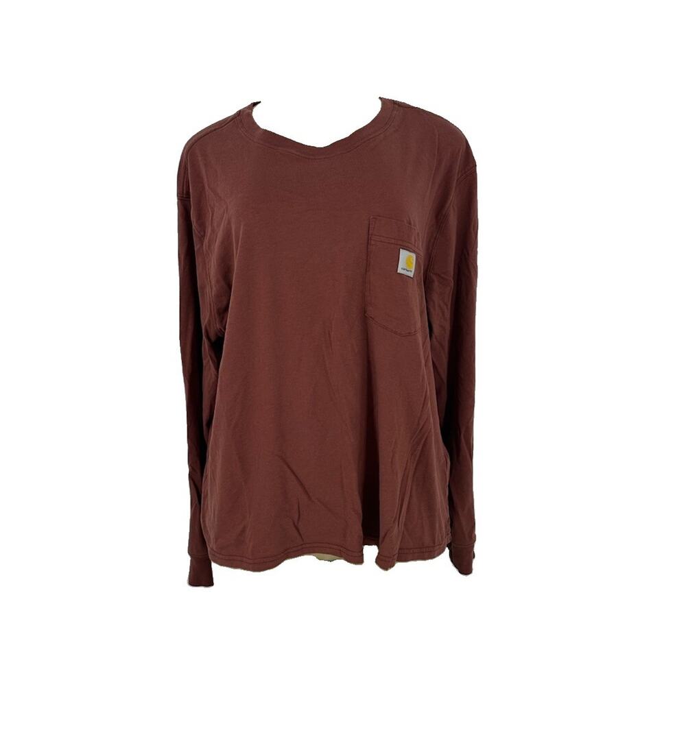 Carhartt XL Women Tencel Loose Fit Lightweight Crew Neck T-shirt Pocket U9